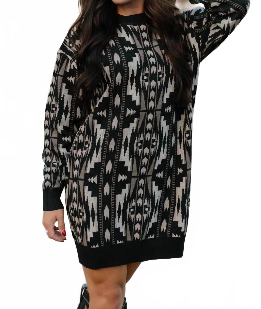NEW STERLING KREEK montana aztec dress in black